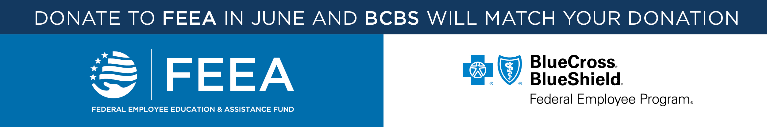 FEEA and BCBS donation matching banner