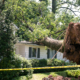 Uprooted tree fell on a house after a serious storm came through