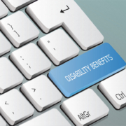 disability benefits written on the keyboard button