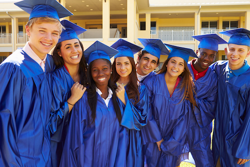 Group Of High School Students Celebrating Graduation