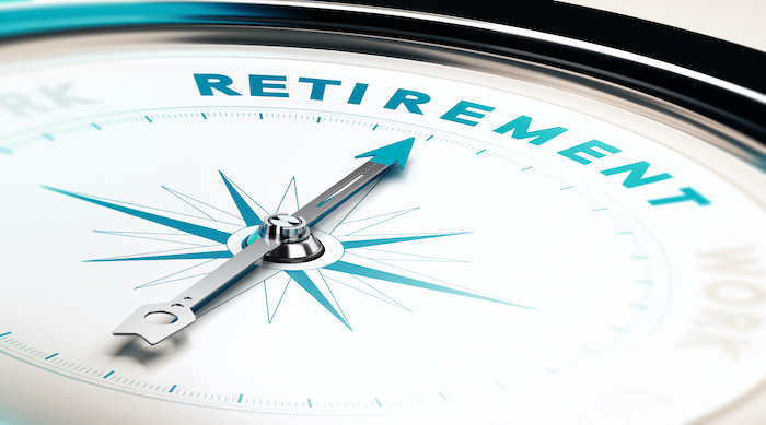 a compass points toward the word "Retirement"