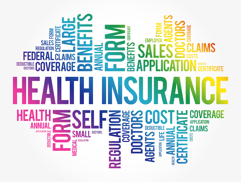 Health Insurance word cloud collage, healthcare concept background