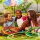 three kids enjoy a summer camp experience