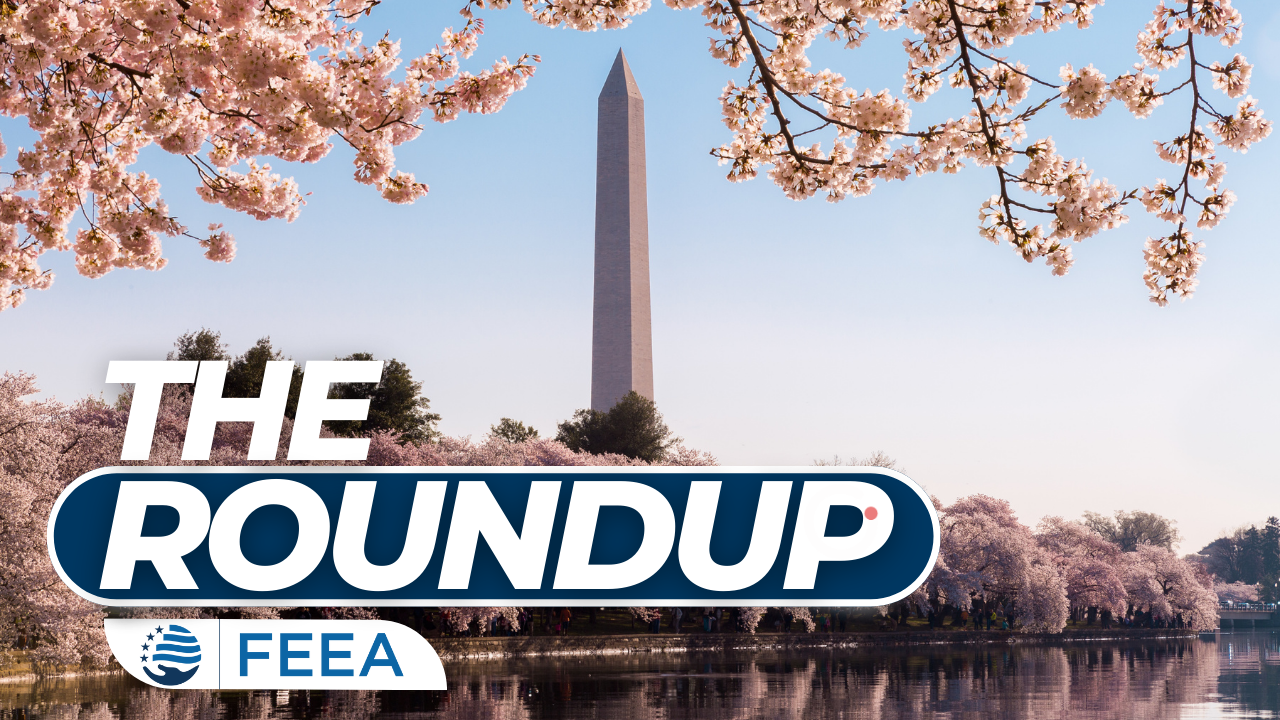 The Roundup logo is featured with a picture of the Washington Monument surrounded by blossoming cherry trees.