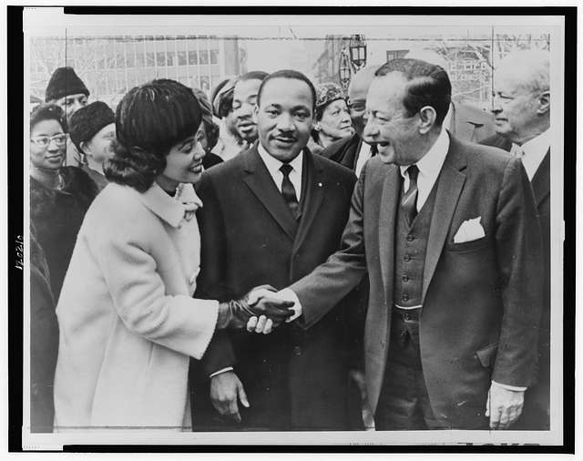 Mayor Wagner greets Dr. and Mrs. Martin Luther King, Jr. at New York City Hall