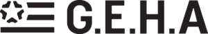 GEHA logo - a stylized star with three stripes to the right and the letters G.E.H.A
